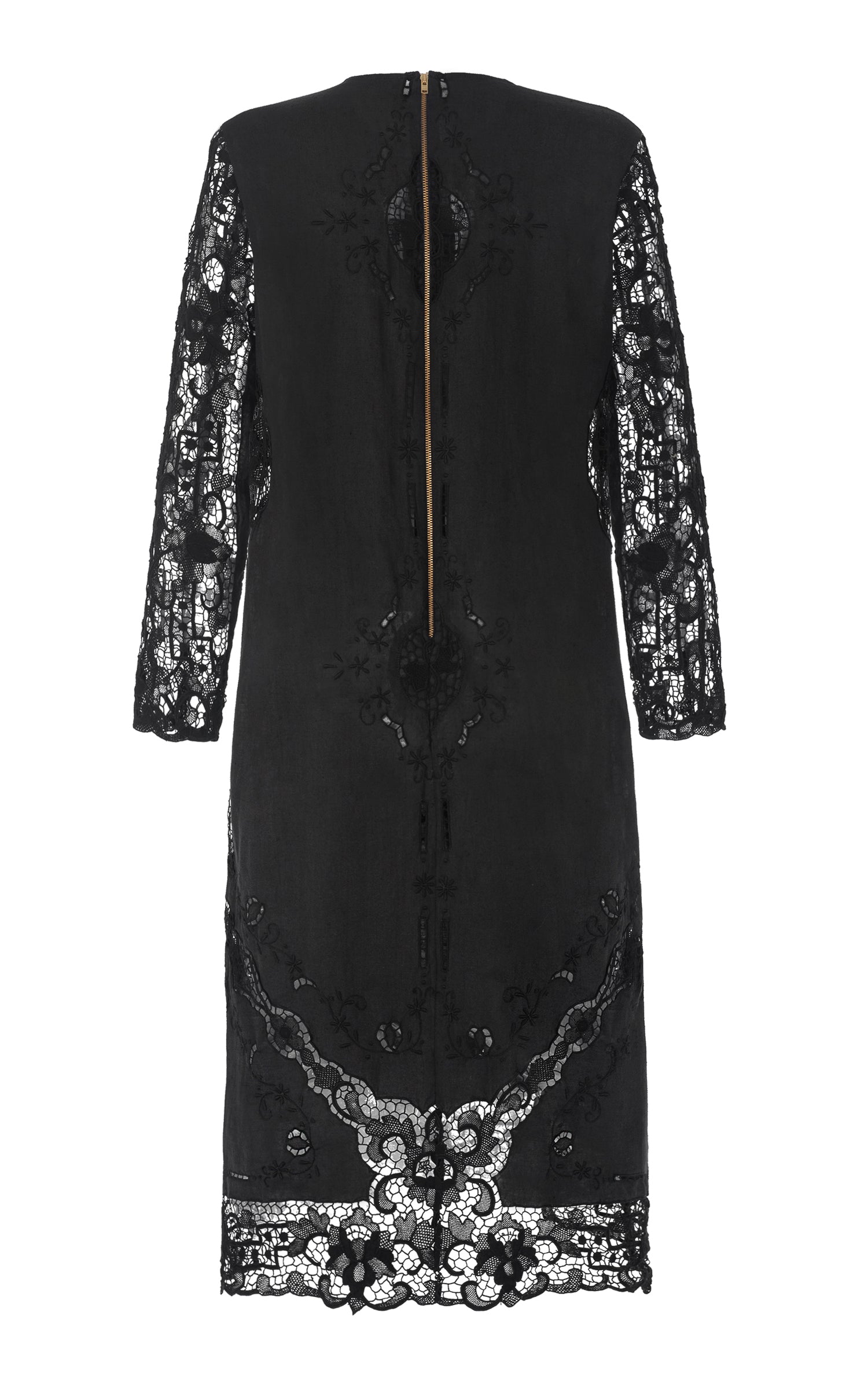 nevenka fw20 buried like a seed linen lace dress black