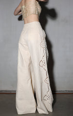 paolas slouch cut work lace pant