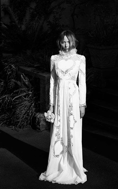 nevenka 'i am not afraid' white cluny heart lace dress nevenka 'i am not afraid' white cluny heart lace dress