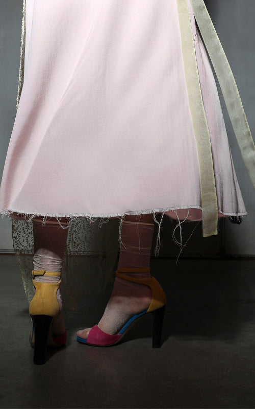 a line skirt - pink wool