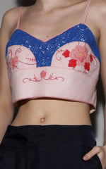 armour bralette pink floral crochet