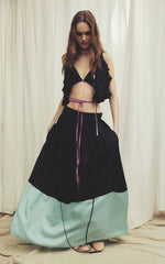 she is a flower skirt
