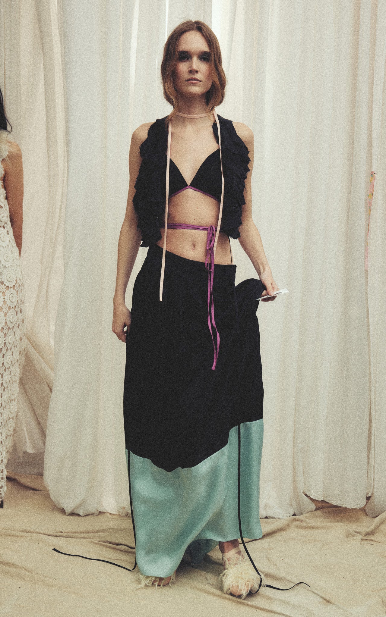 she is a flower skirt