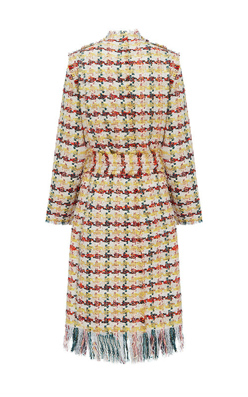 wool bohemia coat with fringe detail
