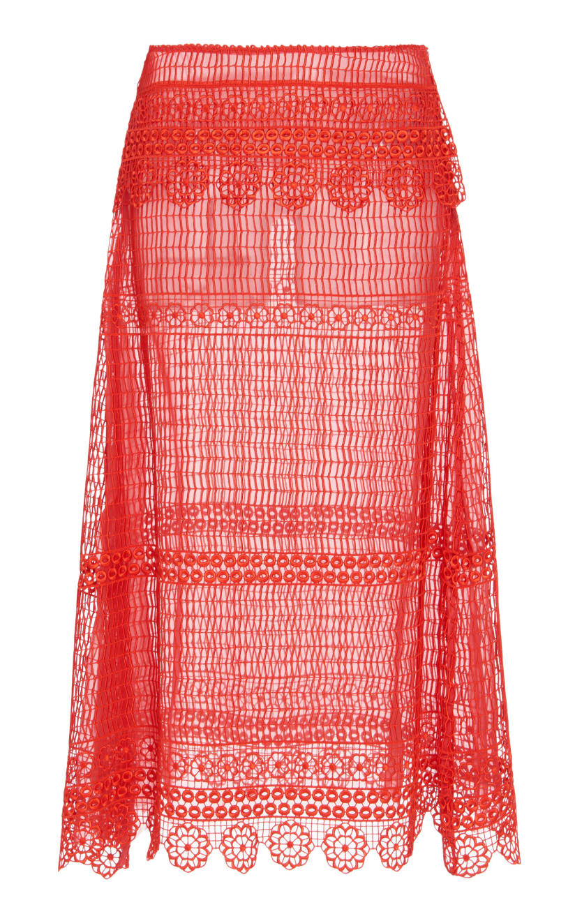 nevenka young blood red lace skirt ss20